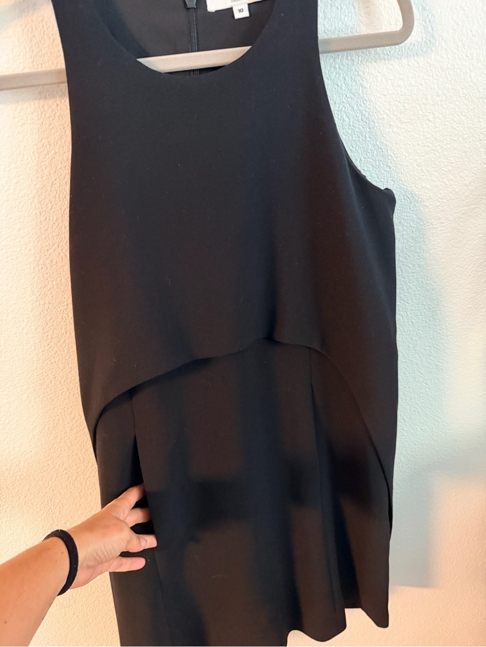 KF/KaufmanFranco Collective Black Layered Overlay Cocktail Dress Size 10 - Picture 3 of 7
